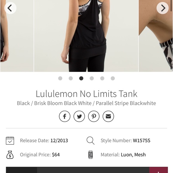 Lululemon No Limits Tank - Picture 3 of 5